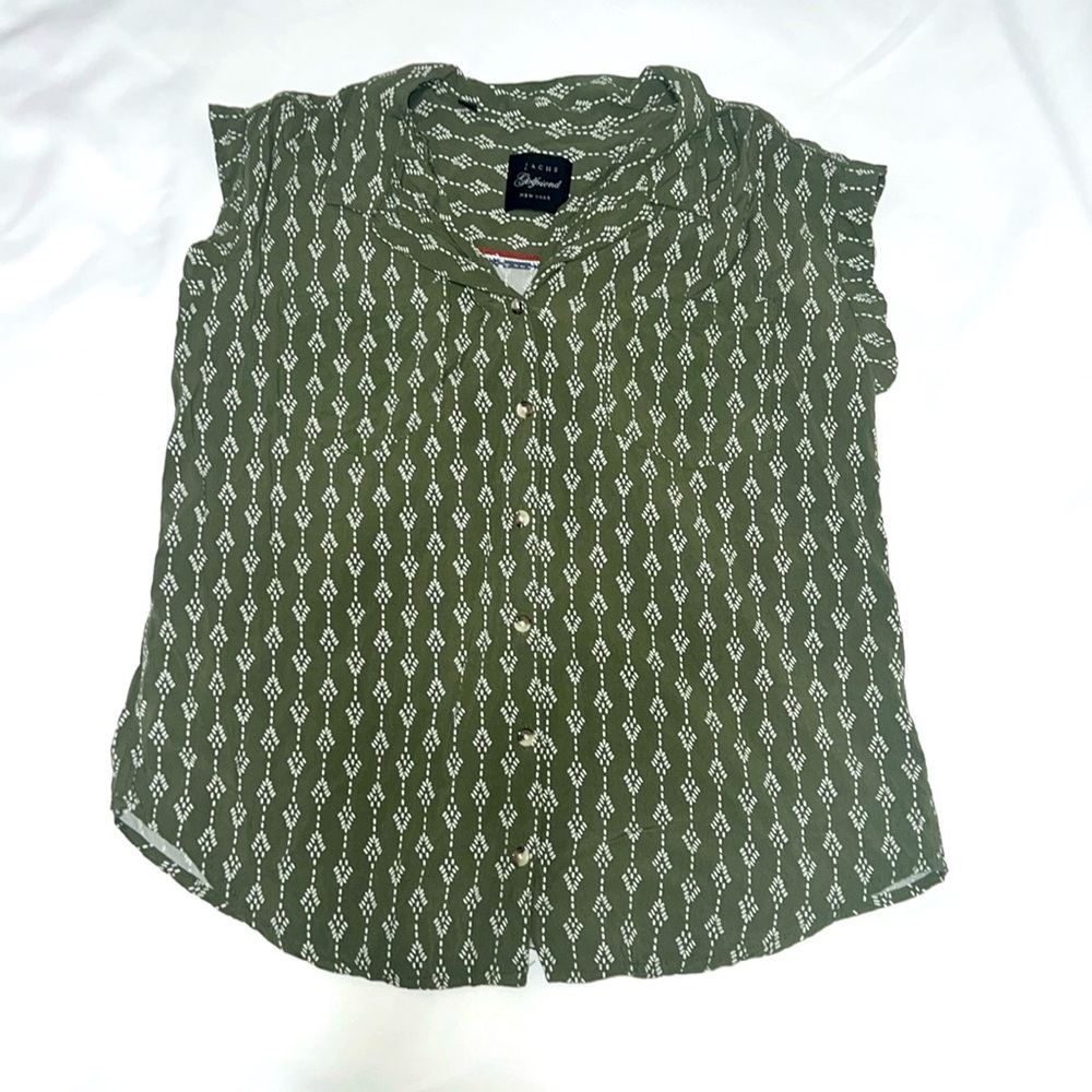 Jachs Girlfriend Green Button Up Blouse